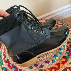 G.H. Bass & Co. black leather duck boots